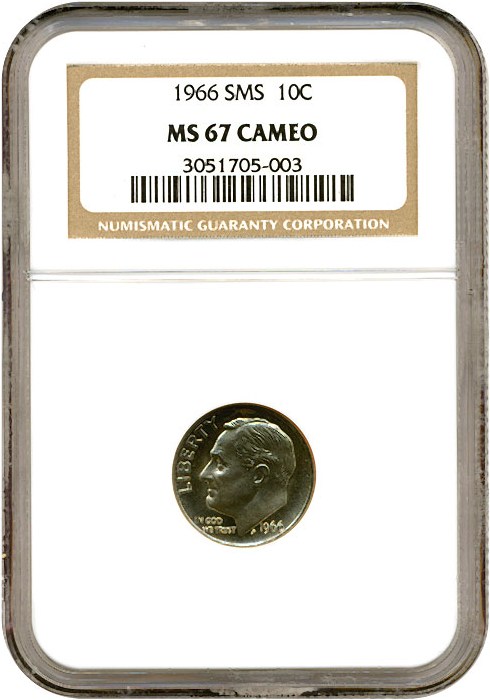 image for: 1966 10c SMS NGC MS67 Cameo