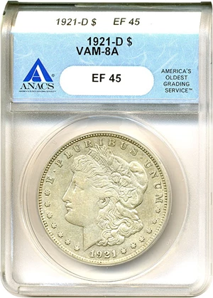 image for: 1921-D $1 VAM-8A ANACS XF45