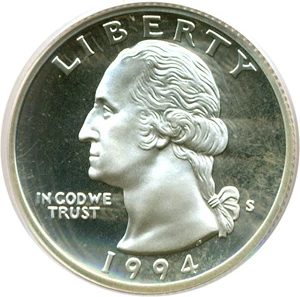 image for: 1994-S 25c Silver PCGS Proof 68 DCameo