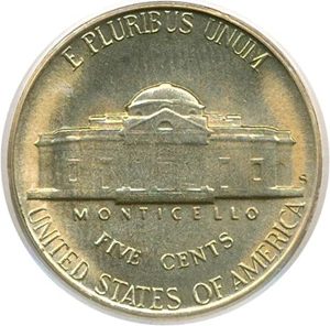 image for: 1949-S 5c PCGS MS65