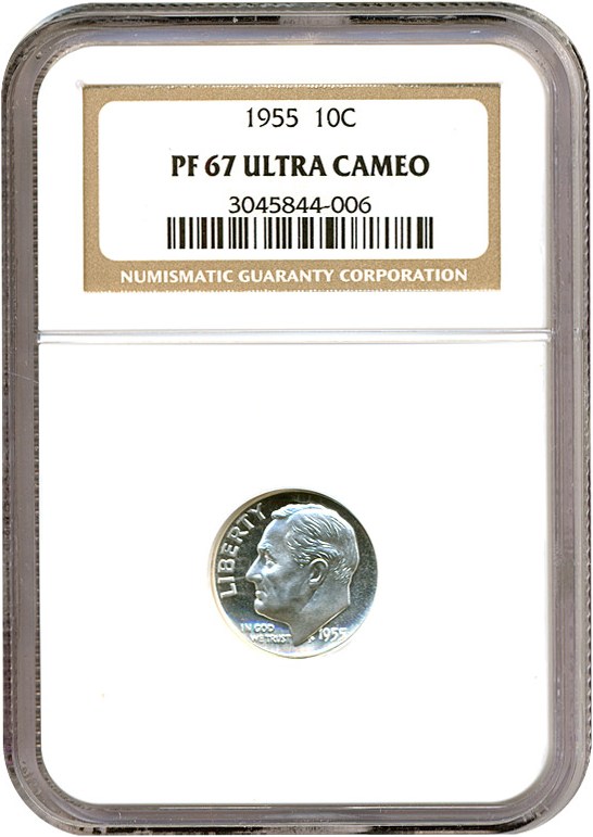 image for: 1955 10c  NGC Proof 67 UCameo