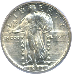 image for: 1917 25c Ty.2 PCGS MS64