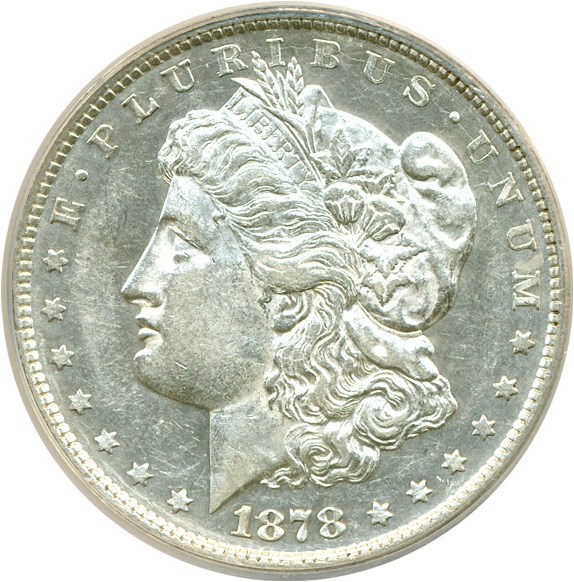 image for: Top 100 VAM: 1878 8TF $1 VAM 5  Doubled RIB ANACS AU55 