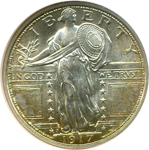 image for: 1917-S 25c Ty.1 NGC MS64 * Color *