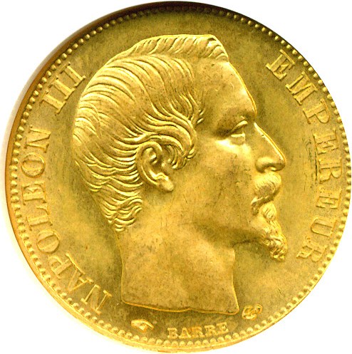image for: France: 1857-A 20 Fr  NGC MS65  (KM-781.1)