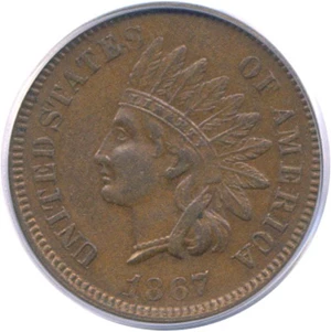 image for: 1867 1c PCGS AU50