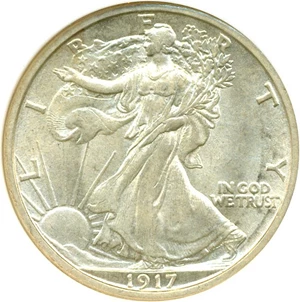 image for: 1917-D 50c DGS AU55 Mintmark Reverse