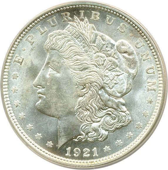 image for: 1921-D $1 VAM 1Q ANACS MS62