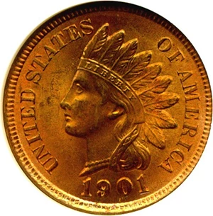 image for: 1901 1c NGC MS65 RD
