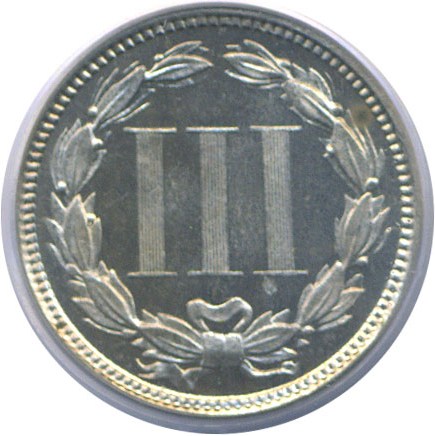 image for: 1873 3cN Closed 3 PCGS Proof 65 Cameo