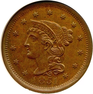 image for: 1851 1c NGC MS63 BN