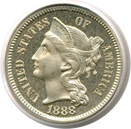 image for: 1888 3cN  PCGS Proof 65 Cameo