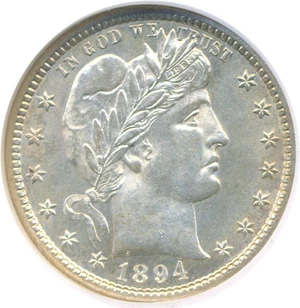 image for: 1894-S 25c NGC MS64