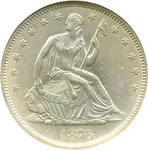 image for: 1876-S 50c NGC MS62