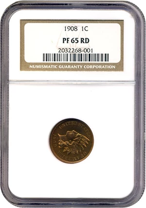 image for: 1908 1c NGC Proof 65 RD