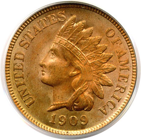 image for: 1909 1c Indian PCGS MS65 RD