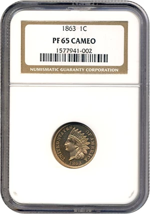 image for: 1863 1c NGC Proof 65 Cameo