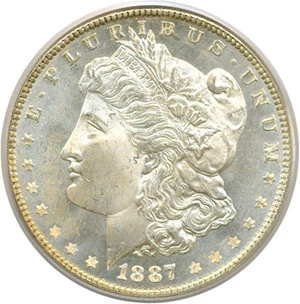 image for: 1887 $1 PCGS MS65 PL