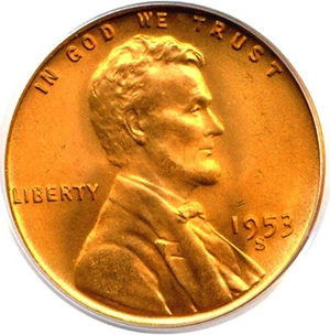 image for: 1953-S 1c PCGS MS67 RD