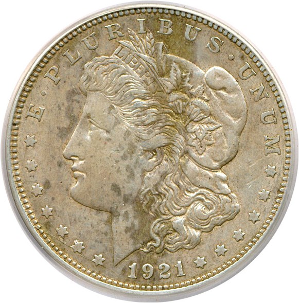 image for: 1921 $1 Morgan VAM 1H Spider Web Stars ICG AU50