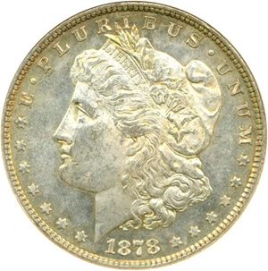 image for: 1878 8TF $1 VAM 10 Notched 7 ANACS MS63 (OBV PL)