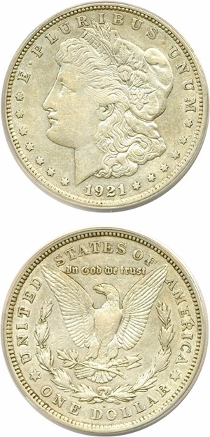 image for: 1921-D $1 VAM-8A ANACS XF45