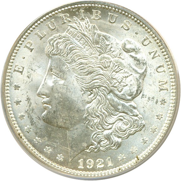 image for: Top 100 VAM: 1921 $1 Morgan VAM 27A  ANACS MS63 