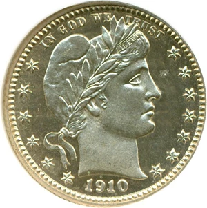 image for: 1910 25c DGS Proof 62 (Lightly Cleaned, Planchet Flaw)