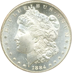 image for: 1884-CC $1 PCGS MS63 PL