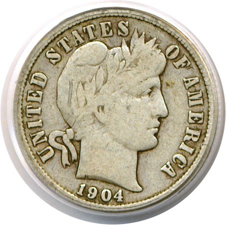 image for: 1904-S 10c  PCGS F12 