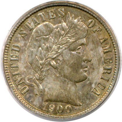 image for: 1900 10c  PCGS MS62