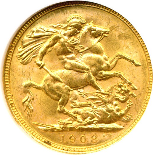 image for: Australia: 1908-M Sov (KM-15) NGC MS62