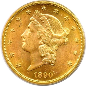 image for: 1890-S $20 PCGS MS62