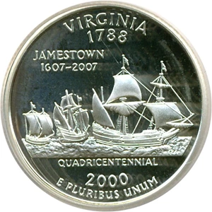 image for: 2000-S 25c Virginia ICG Proof 69 DCameo