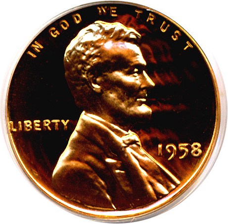 image for: 1958 1c  PCGS Proof 67 RD Cameo