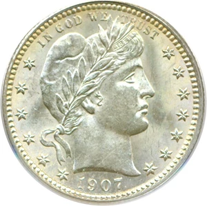 image for: 1907 25c PCGS MS63