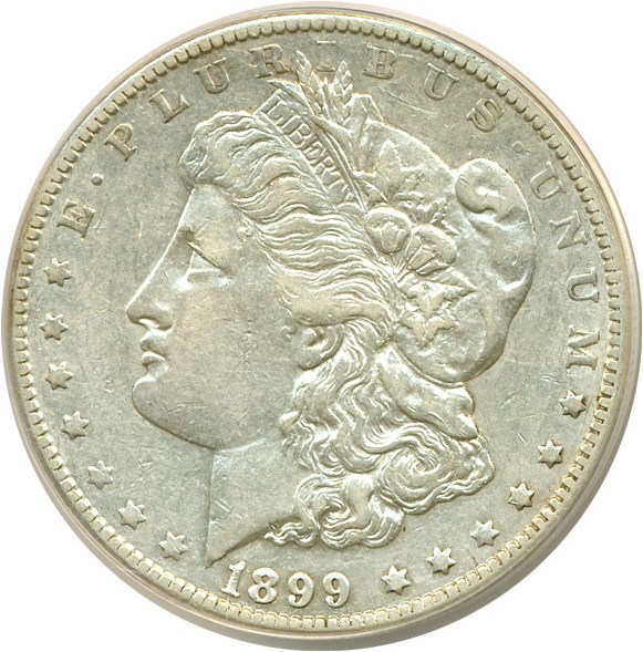 image for: Top 100 VAM: 1899-O $1 VAM 6  Micro O ANACS XF45