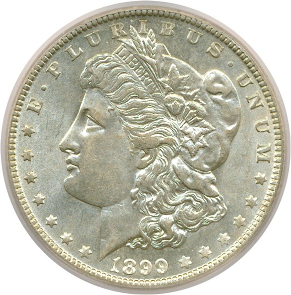 image for: Top 100 VAM: 1899-O $1 VAM 31  Micro O ICG AU58