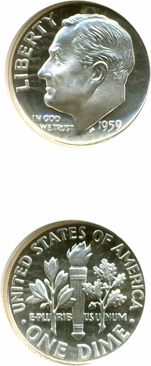 image for: 1959 10c NGC Proof 68 UCameo