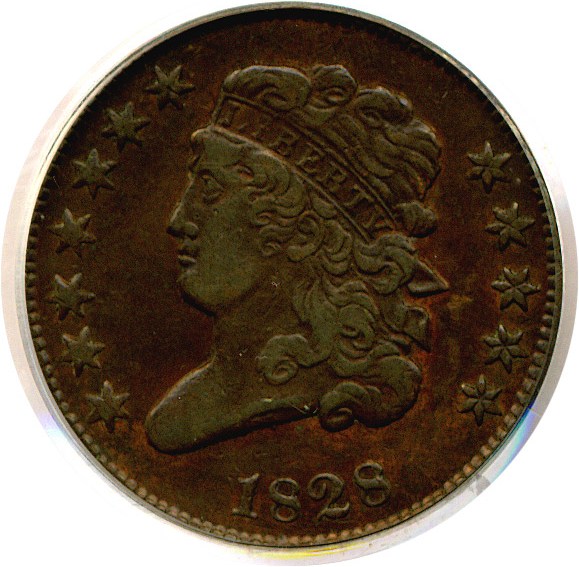 image for: 1828 1/2c 12 Stars PCGS VF35