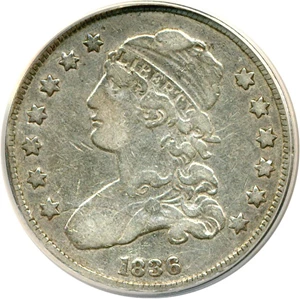 image for: 1836 25c ANACS VF20 Details (B-3, State VI, Cleaned)