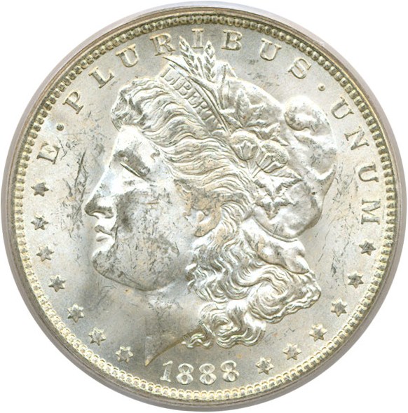 image for: Top 100 VAM: 1888-O $1 VAM 1B Early Die State PCGS MS63