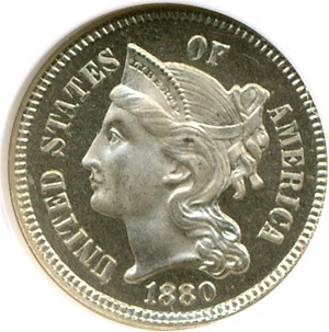 image for: 1880 3cN NGC Proof 67 Cameo