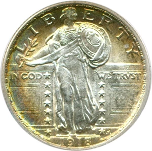 image for: 1918 25c PCGS MS64 * Color *