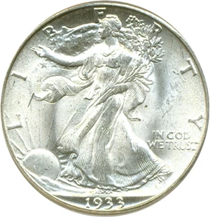 image for: 1933-S 50c PCGS MS65