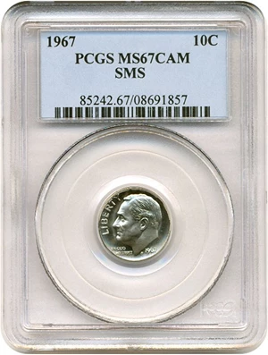 image for: 1967 10c SMS PCGS MS67 Cameo