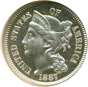 image for: 1887/6 3cN NGC Proof 66 Cameo