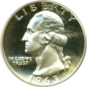 image for: 1963 25c PCGS Proof 67 Cameo