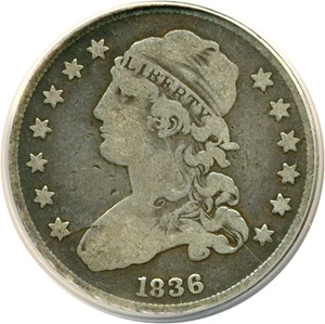 image for: 1836 25c ANACS VG10 Details (B-3, State VI, Cleaned)