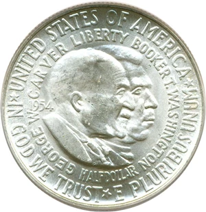 image for: 1954 50c Wash-Carver PCGS MS65